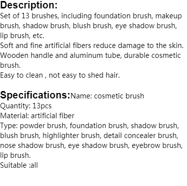 13Pcs Makeup Brushes Set Foundation Powder Eyeshadow Concealer Blending Makeup brush set Beauty Tool with Bag New Arrival Green 13Pcs with velvet bag [分类版本2]