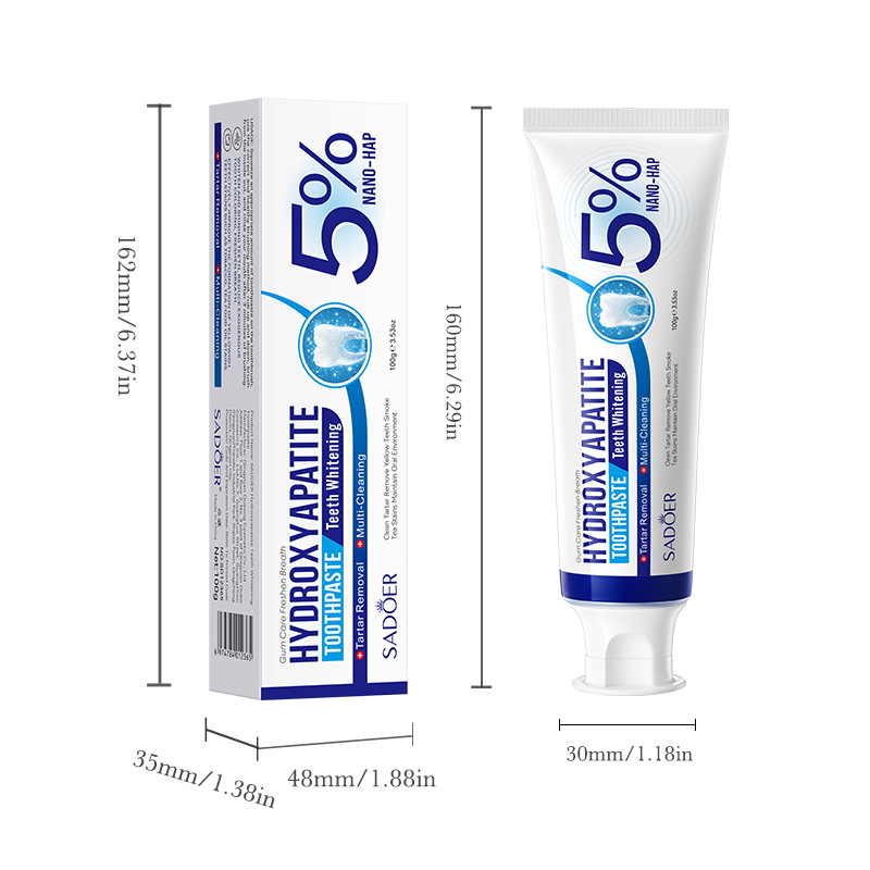 Hydroxyapatite whitening toothpaste, yellowing, toothstain removal, deodorization, cool and anti-cavity toothpaste White One pack [分类版本3]