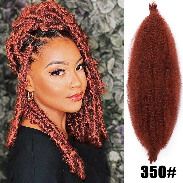 Afro Spring Twist Marley Hair Kinky Curly Crochet Braid Hair color 1 medium lenght [分类版本2]