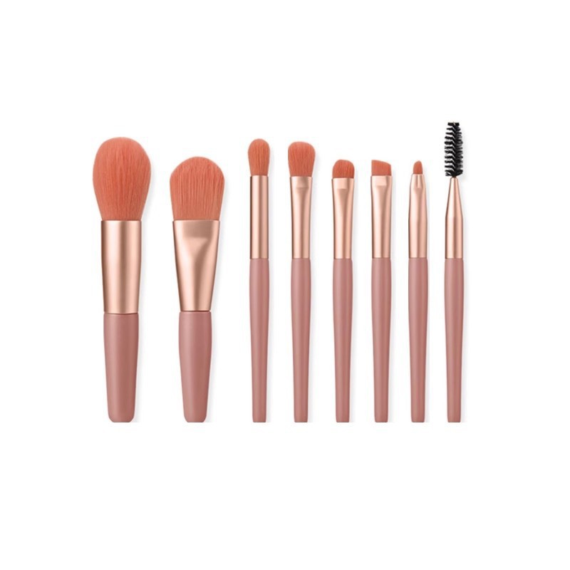8Pcs Portable Makeup Brush Eyeshadow Foundation Blending Make up Soft Fluffy Cosmetics Concealer Makeup Brush Make Up Supplies Pink 8Pcs/Pack [分类版本1]