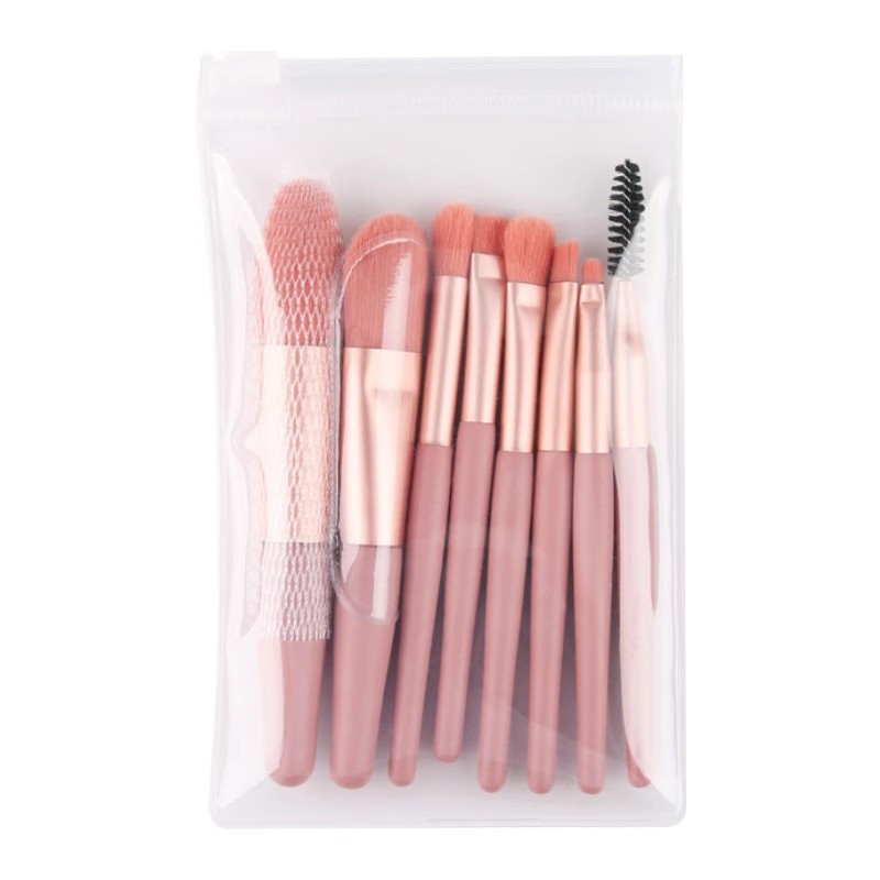 8Pcs Portable Makeup Brush Eyeshadow Foundation Blending Make up Soft Fluffy Cosmetics Concealer Makeup Brush Make Up Supplies Pink 8Pcs/Pack [分类版本1] view 2