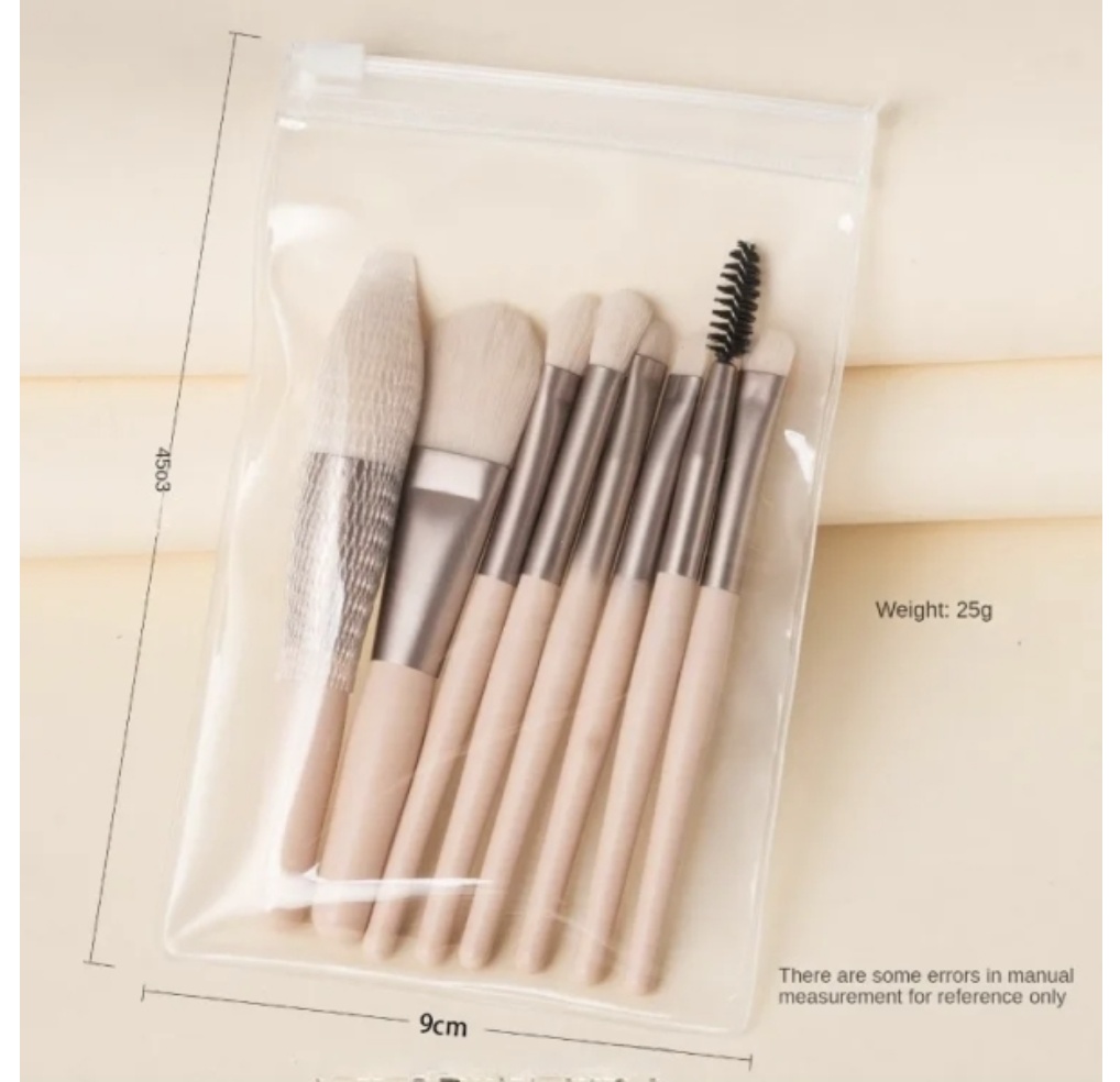 8Pcs Portable Makeup Brush Eyeshadow Foundation Blending Make up Soft Fluffy Cosmetics Concealer Makeup Brush Make Up Supplies Pink 8Pcs/Pack [分类版本1] view 8