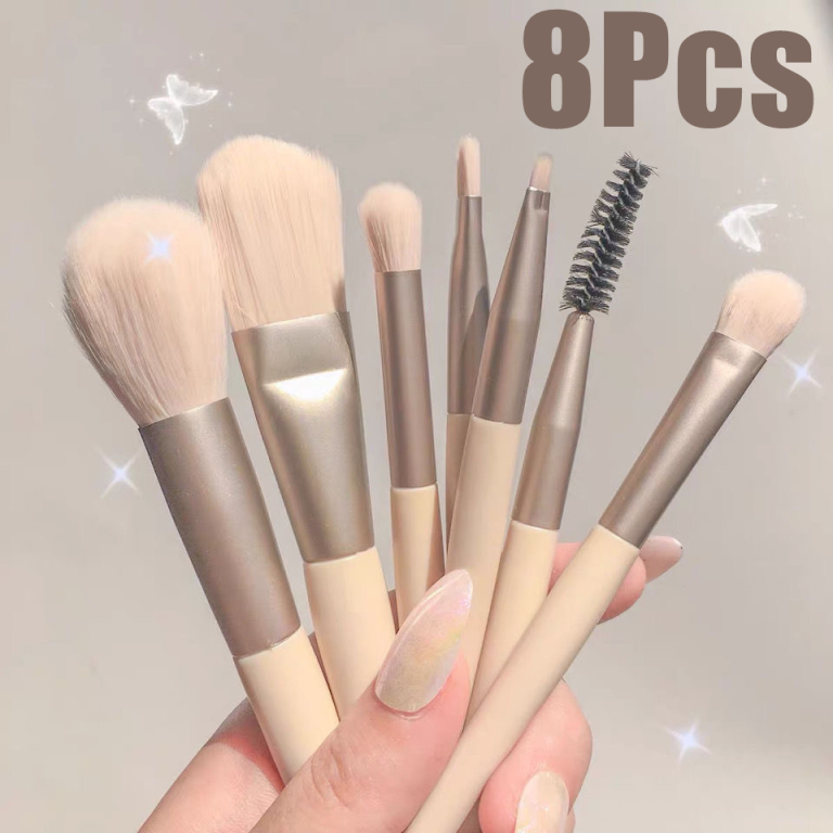8Pcs Professional Makeup Brushes Set Cosmetic Powder Eye Shadow Foundation Blush Blending Concealer Beauty Make Up Tool Brushes Pink 8Pcs/Pack [分类版本3]