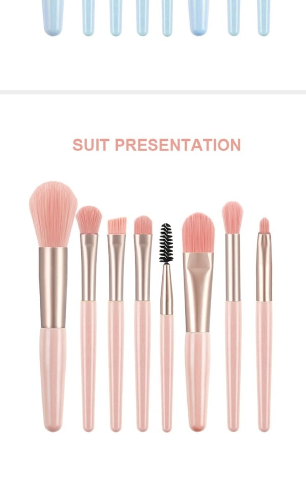 8Pcs Professional Makeup Brushes Set Cosmetic Powder Eye Shadow Foundation Blush Blending Concealer Beauty Make Up Tool Brushes Pink 8Pcs/Pack [分类版本3]