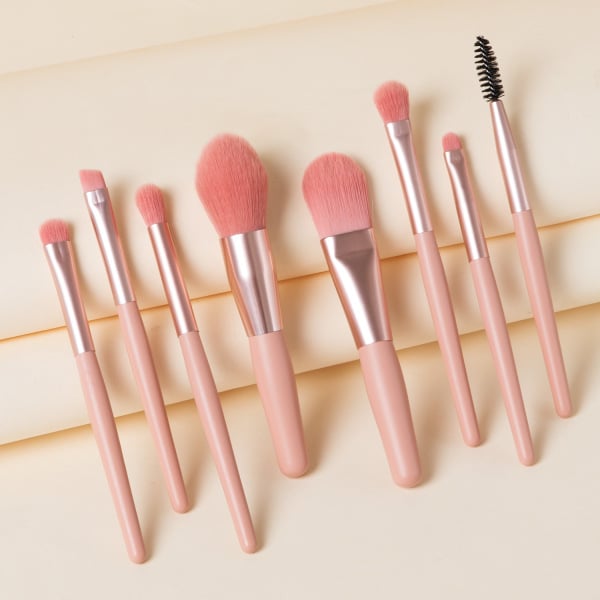 8Pcs Professional Makeup Brushes Set Cosmetic Powder Eye Shadow Foundation Blush Blending Concealer Beauty Make Up Tool Brushes Pink 8Pcs/Pack [分类版本3]