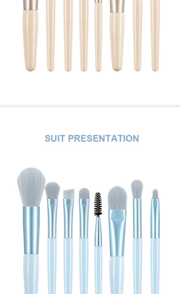 8Pcs Professional Makeup Brushes Set Cosmetic Powder Eye Shadow Foundation Blush Blending Concealer Beauty Make Up Tool Brushes Pink 8Pcs/Pack [分类版本3]