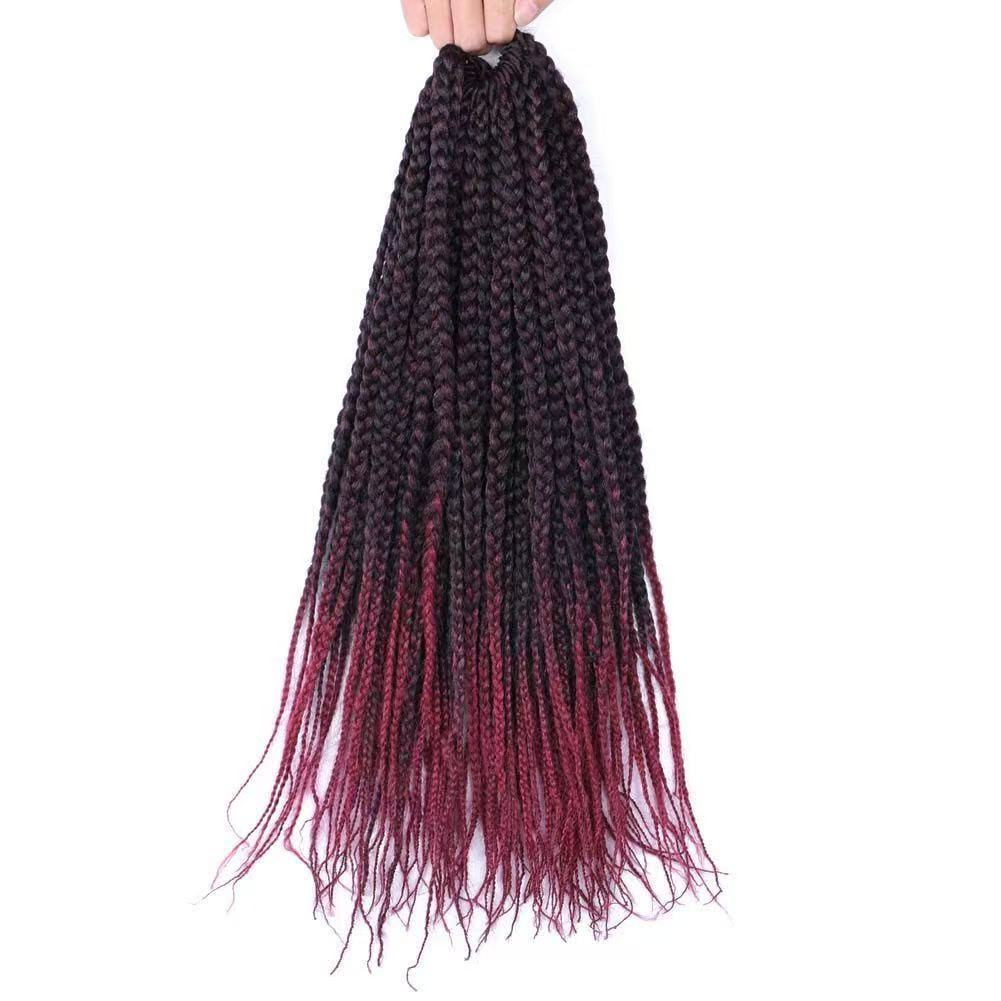 European and American style three-strand braids; Box Braids; Crochet Hair Extension; Hooked dreadlocks wig. color 1 long [分类版本3]