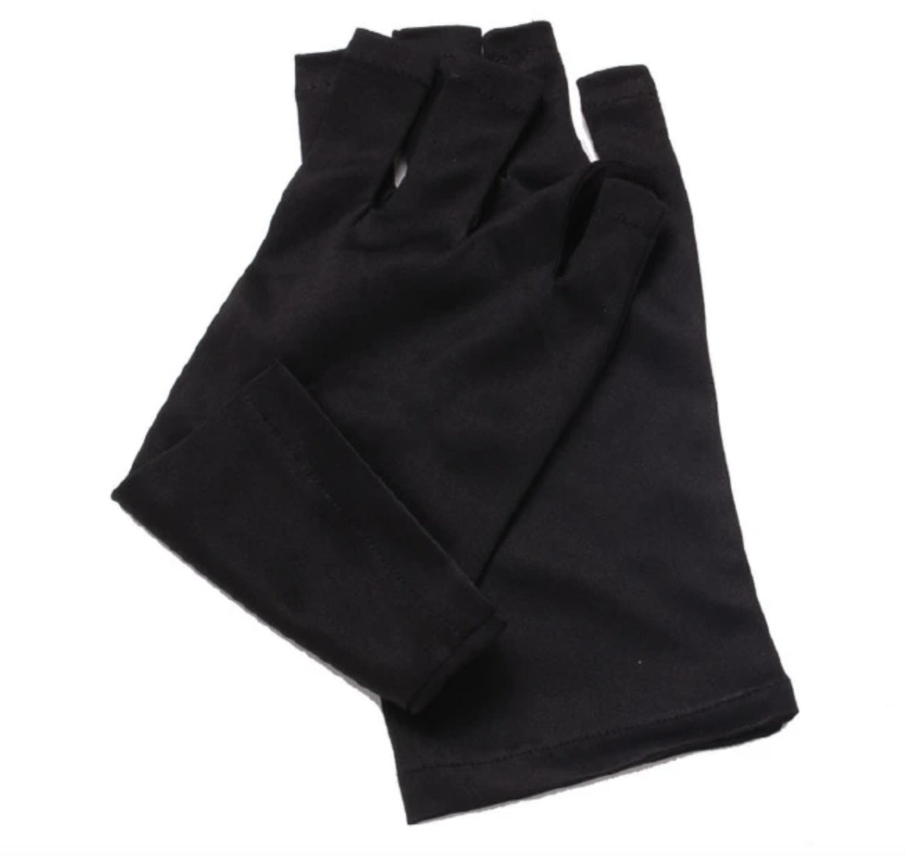 Anti UV Radiation Protection Gloves LED Lamp Nail UV Protection Glove Nail Art Gel Nail Dryer Light Nail Art Equipment Short black 1pair