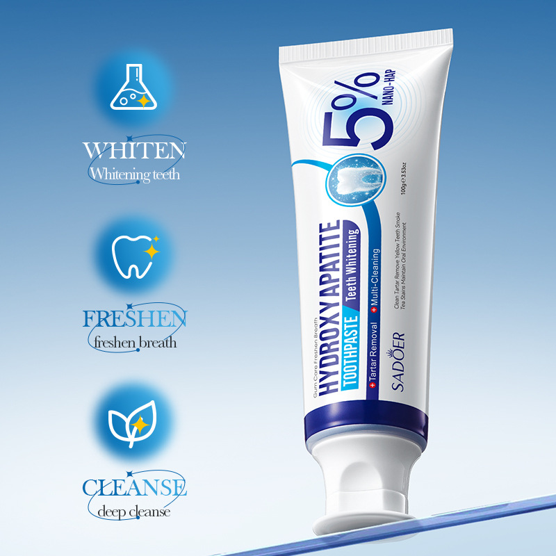 Hydroxyapatite whitening toothpaste, yellowing, toothstain removal, deodorization, cool and anti-cavity toothpaste White One Size [分类版本2]