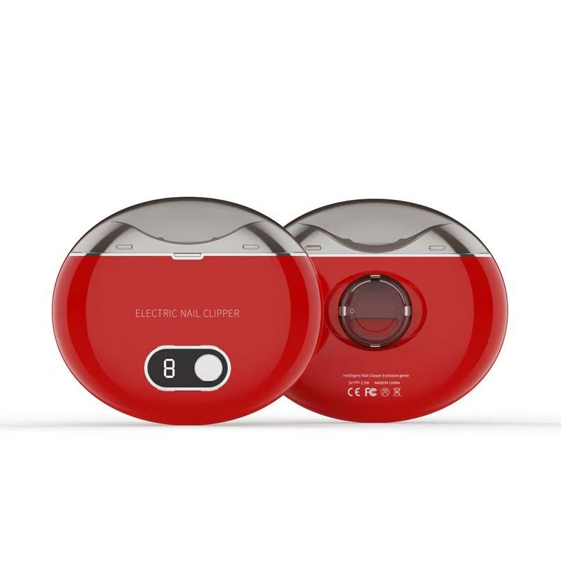 Electric Nail Clipper with Nail File & 3 Speeds, LCD Digital Display,Fingernail Cutter and Nail Scraps Storage Rechargeable Safety Fingernail Trimmer Red 3 levels [分类版本3]