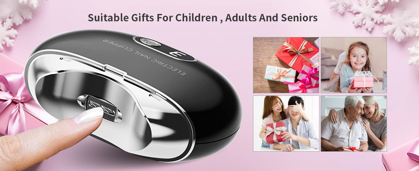 Electric Nail Clipper with Nail File & 3 Speeds, LCD Digital Display,Fingernail Cutter and Nail Scraps Storage Rechargeable Safety Fingernail Trimmer Red 3 levels [分类版本3]