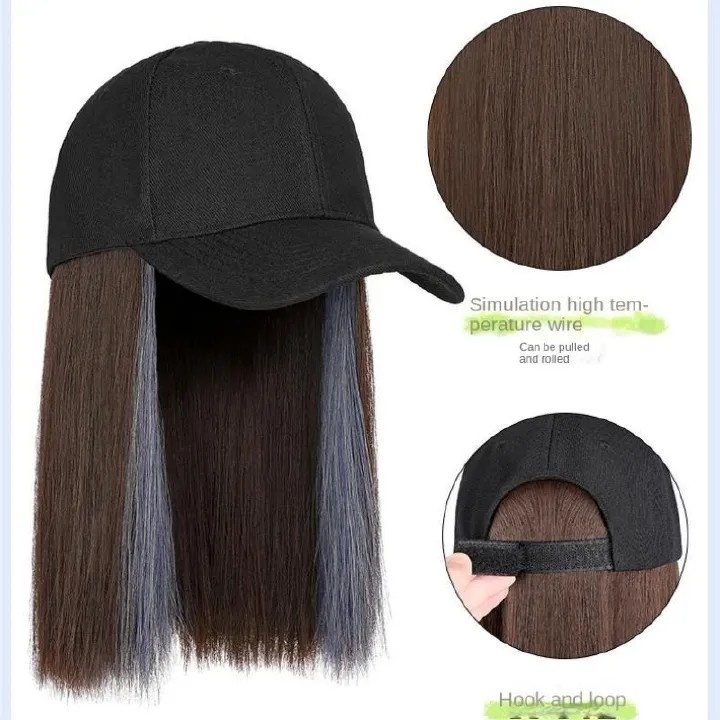 Ladies Fashion High Temperature Silk Thin Face Straight Hair Wig Cap black 7inch [分类版本1]