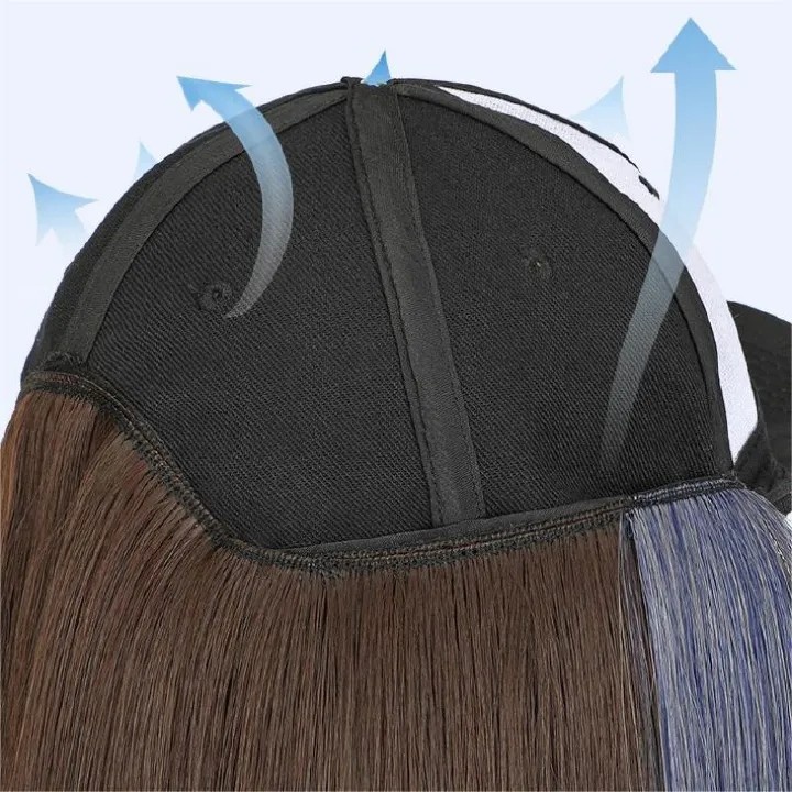 Ladies Fashion High Temperature Silk Thin Face Straight Hair Wig Cap black 7inch [分类版本1]