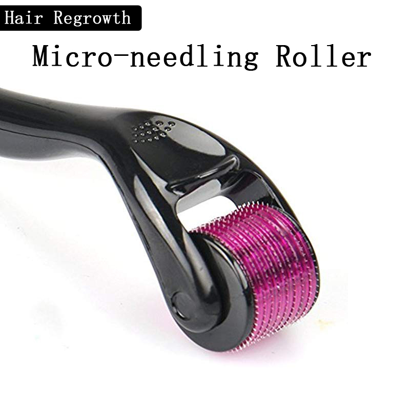 Micro Needles Micro-needling Roller for Hair Regrowth Beard Growth Thinning Hair Receding Hairline Bald Spots Black 0.25mm [分类版本2]