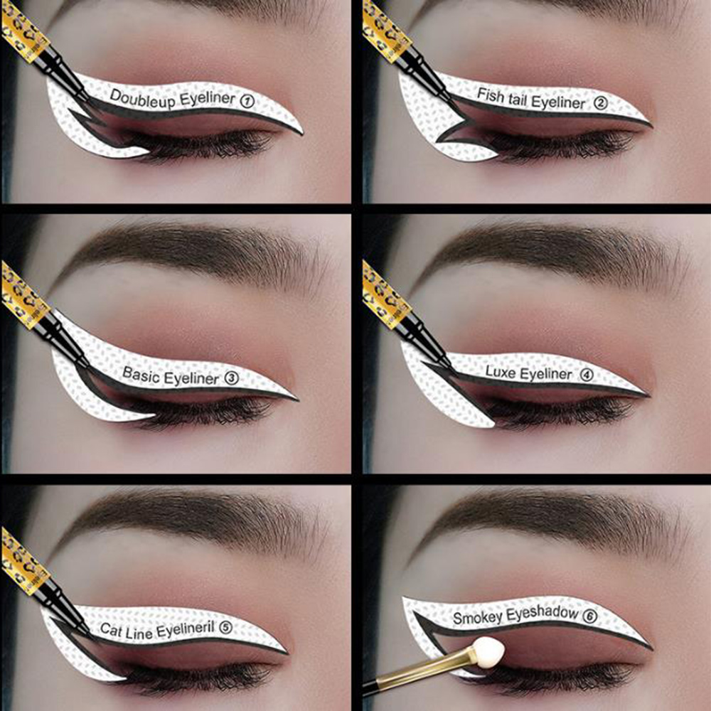 Eyeliner Stencils Eye Makeup Template Stickers Card 12 Styles Non-Woven Eyeliner Eyeshadow 3 Minute Lazy Shaping Tools & White as picture [分类版本2] view 9