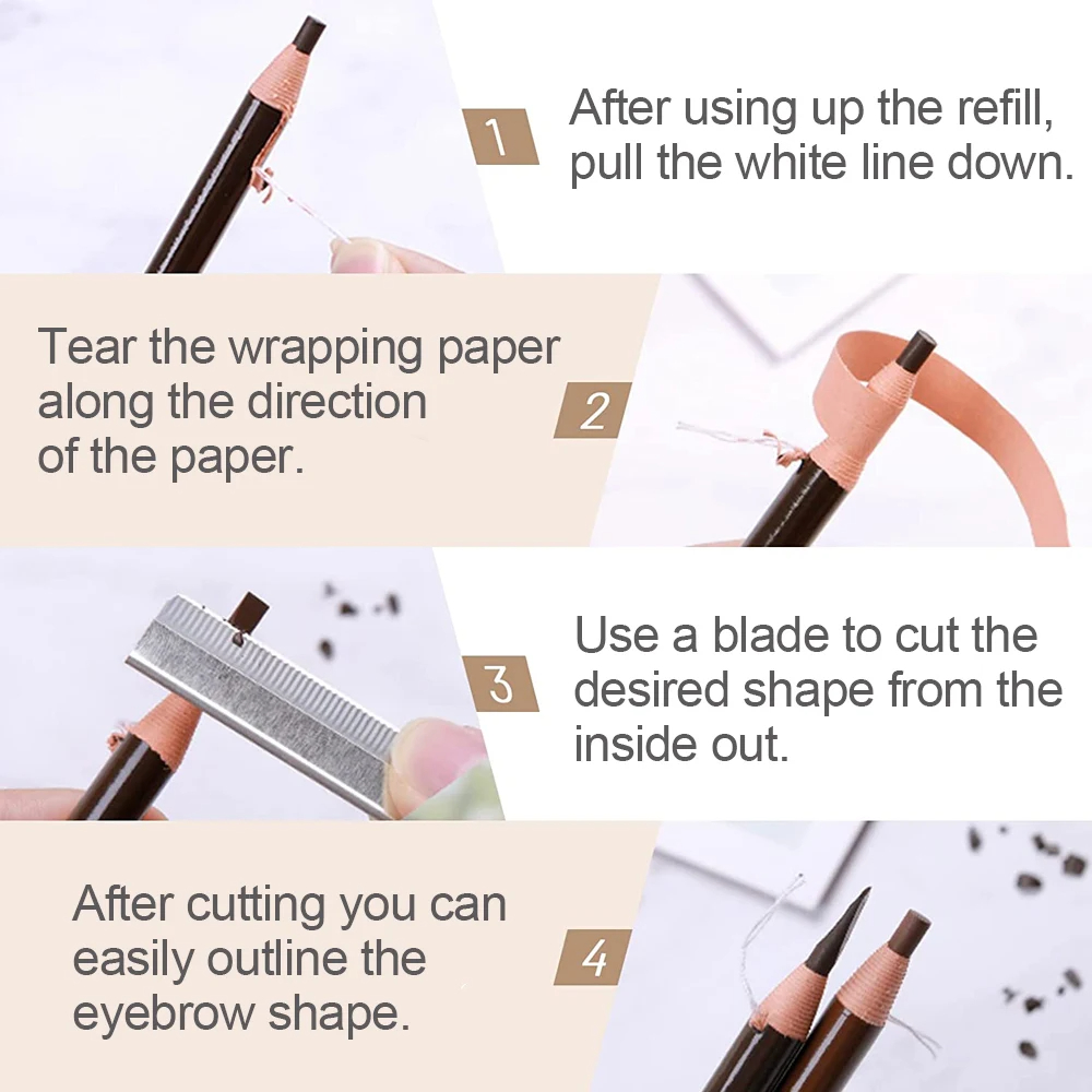 Professional Microblading Pencil Permanent Eyebrow Pencil Tattoo Waterproof Art Tint Makeup Eye Brow Pen Enhancers Cosmetic 03Dark 5pcs [分类版本1]