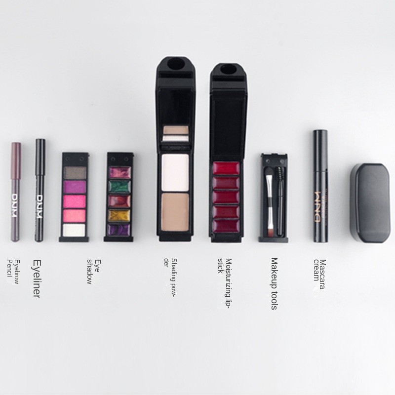 Cosmetic Makeup Set Magic Box Lipstick+Concealer+Eye Shadow+Eyeliner Pen+Eye Black+Eyebrow Pencil Black One set [分类版本2]