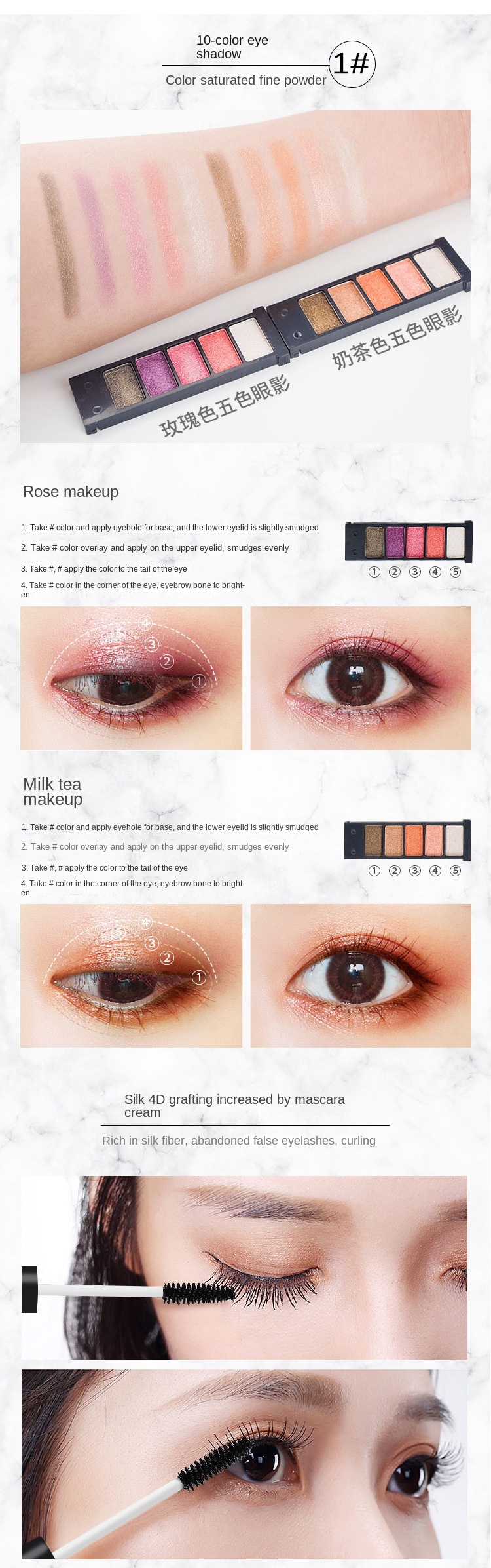 Cosmetic Makeup Set Magic Box Lipstick+Concealer+Eye Shadow+Eyeliner Pen+Eye Black+Eyebrow Pencil Black One set [分类版本2]