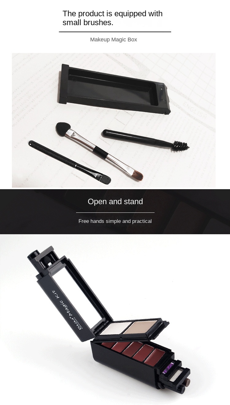Cosmetic Makeup Set Magic Box Lipstick+Concealer+Eye Shadow+Eyeliner Pen+Eye Black+Eyebrow Pencil Black One set [分类版本2]