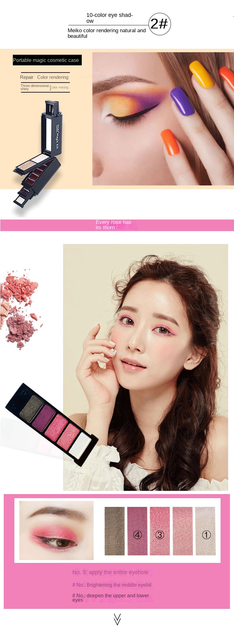 Cosmetic Makeup Set Magic Box Lipstick+Concealer+Eye Shadow+Eyeliner Pen+Eye Black+Eyebrow Pencil Black One set [分类版本2]