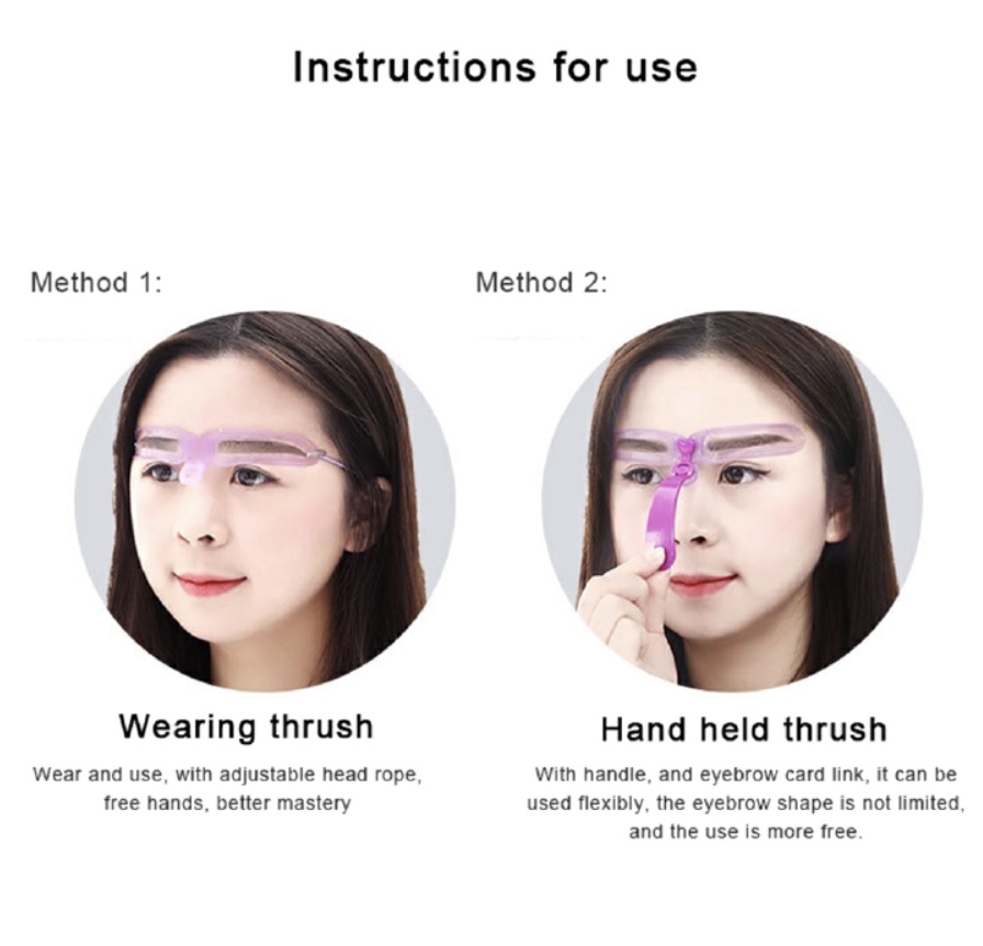8PCS Eyebrow Shaper Makeup Template Eyebrow Grooming Shaping Stencil Kit DIY Eyebrow Template Reusable 8 in1 Eyebrow Shaping Purple 8pcs