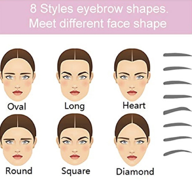 8PCS Eyebrow Shaper Makeup Template Eyebrow Grooming Shaping Stencil Kit DIY Eyebrow Template Reusable 8 in1 Eyebrow Shaping Purple 8pcs view 5