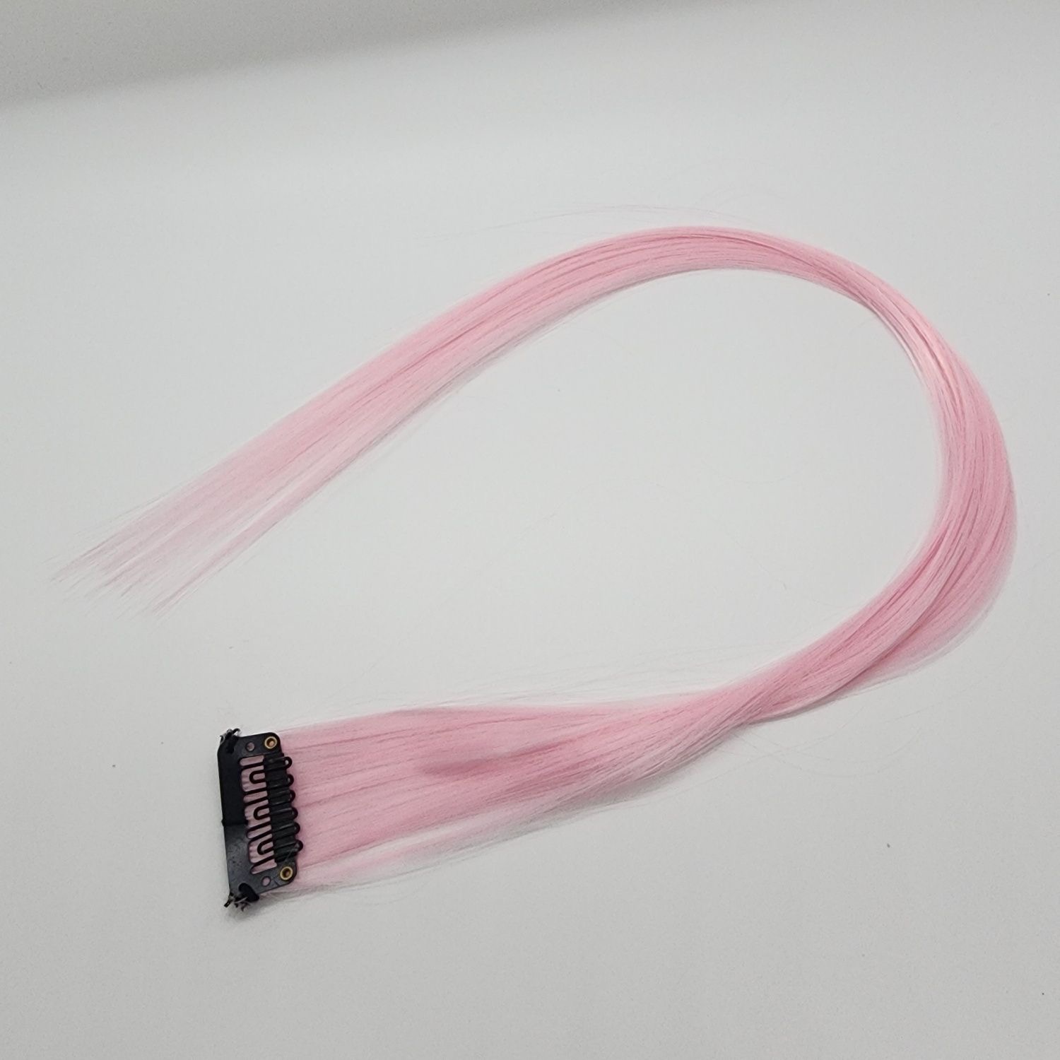 12  Colored Hair Extensions 20Inch Straight Color Clip in on Hair Extension Rainbow Party Highlights Synthetic Hairpiece for Girls (37colors) color 1 long [分类版本1]