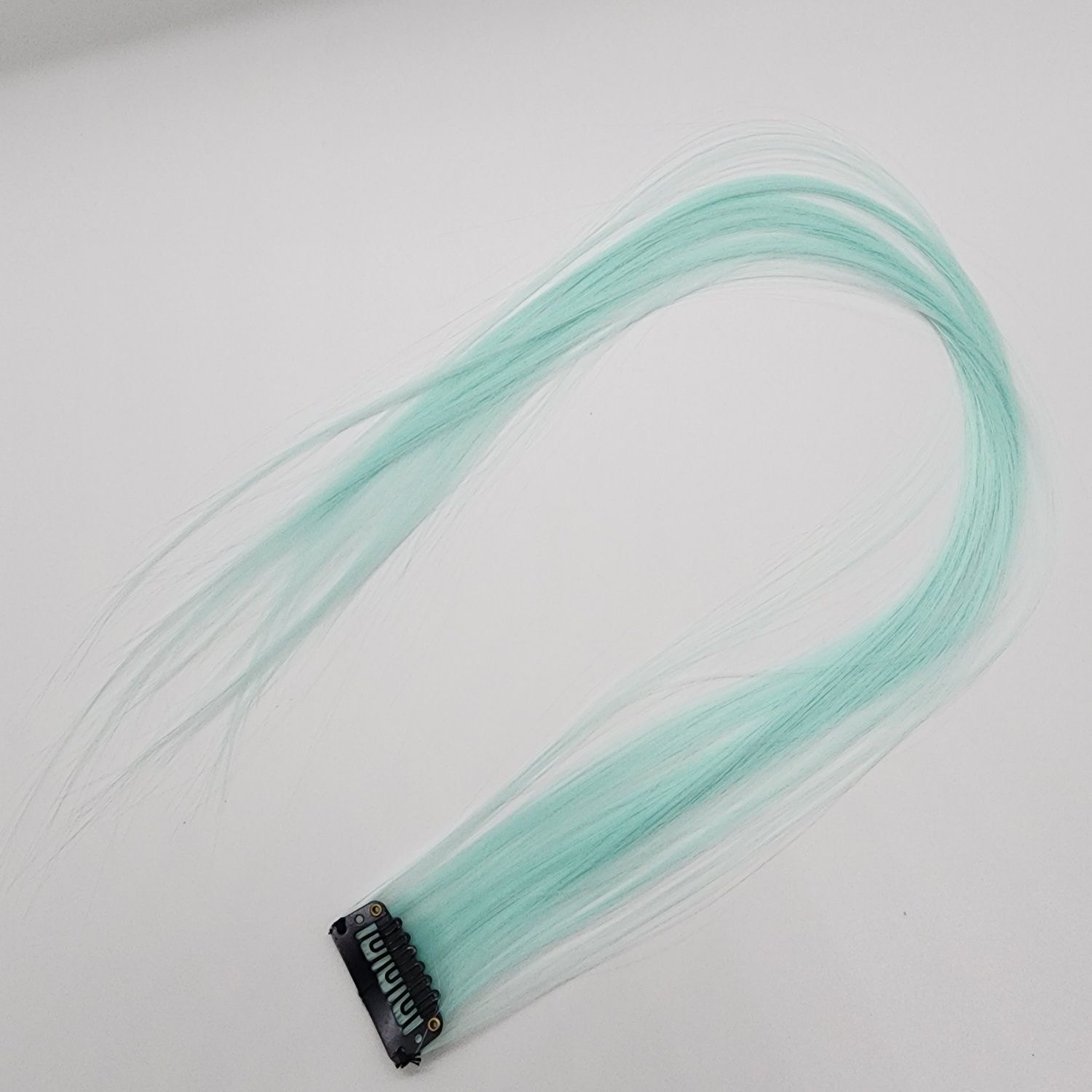 12  Colored Hair Extensions 20Inch Straight Color Clip in on Hair Extension Rainbow Party Highlights Synthetic Hairpiece for Girls (37colors) color 1 long [分类版本1]