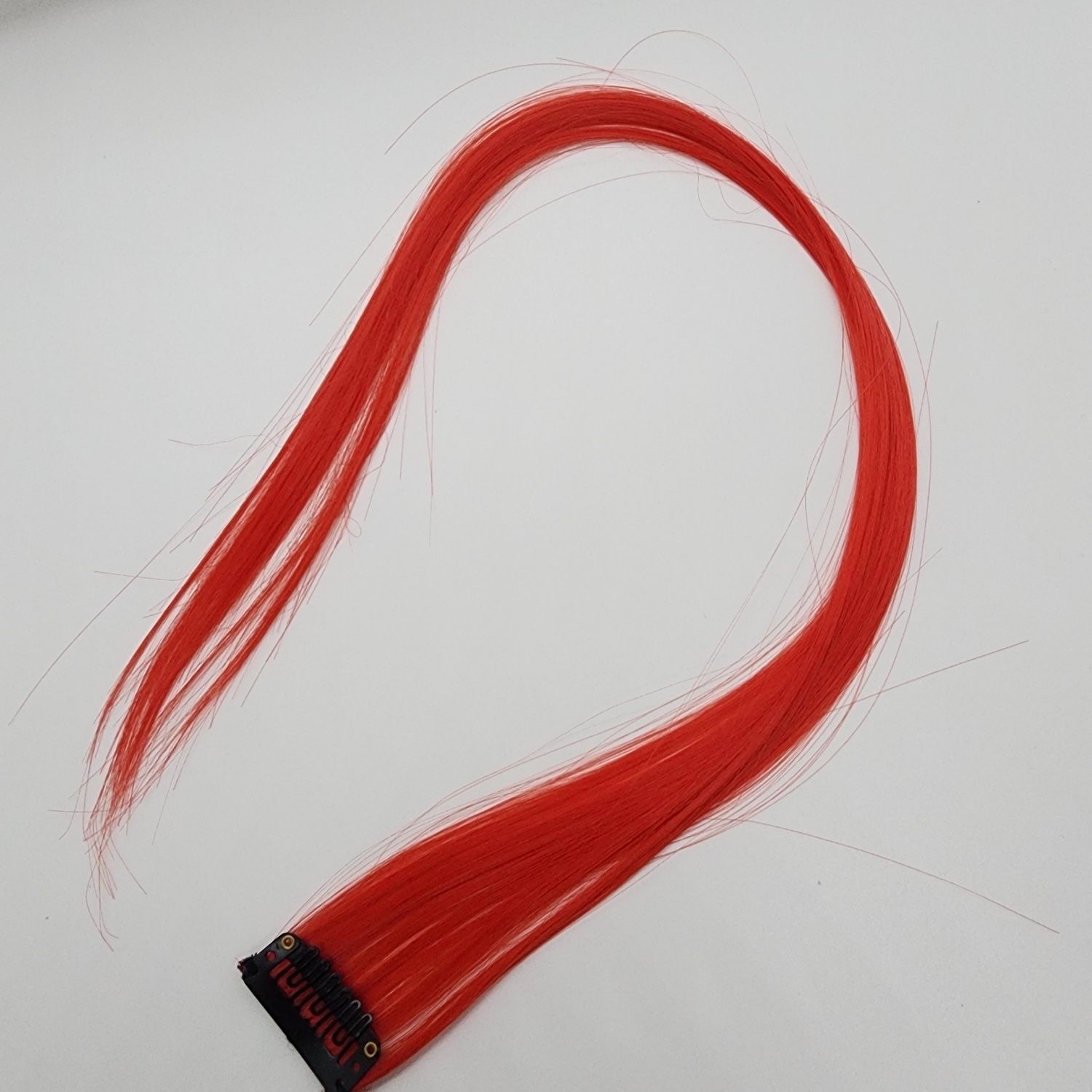 12  Colored Hair Extensions 20Inch Straight Color Clip in on Hair Extension Rainbow Party Highlights Synthetic Hairpiece for Girls (37colors) color 1 long [分类版本1]