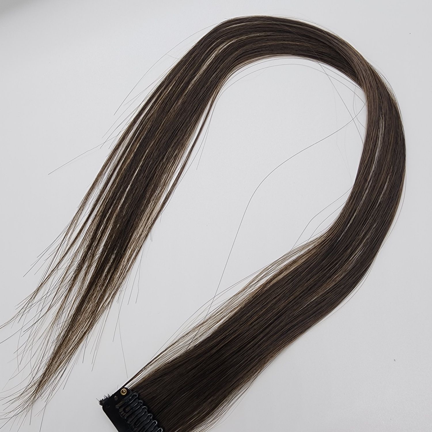 12  Colored Hair Extensions 20Inch Straight Color Clip in on Hair Extension Rainbow Party Highlights Synthetic Hairpiece for Girls (37colors) color 1 long [分类版本1]