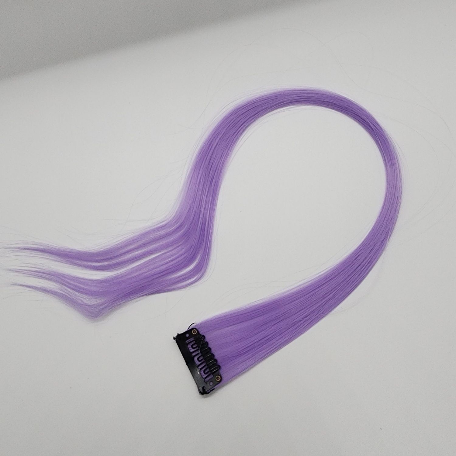 12  Colored Hair Extensions 20Inch Straight Color Clip in on Hair Extension Rainbow Party Highlights Synthetic Hairpiece for Girls (37colors) color 1 long [分类版本1]