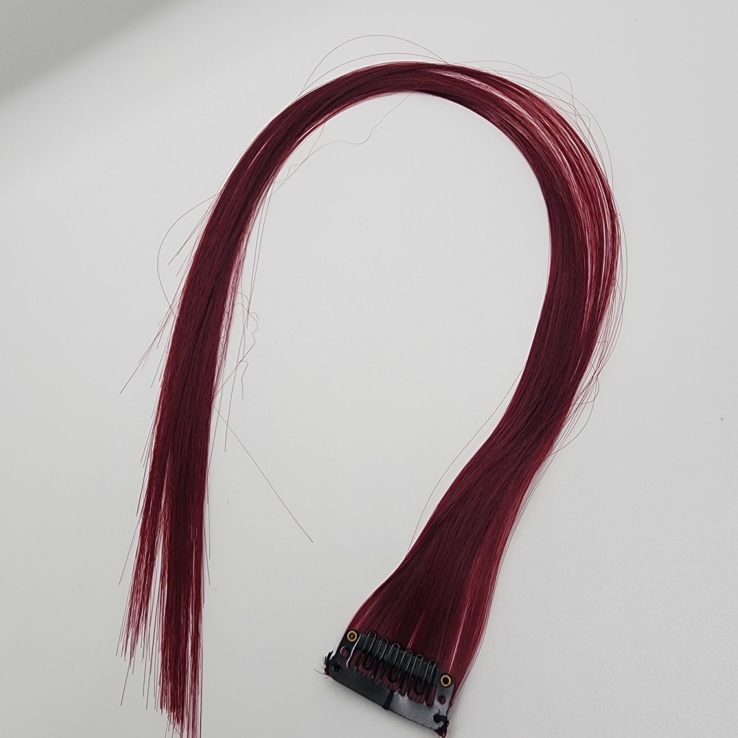 12  Colored Hair Extensions 20Inch Straight Color Clip in on Hair Extension Rainbow Party Highlights Synthetic Hairpiece for Girls (37colors) color 1 long [分类版本1]