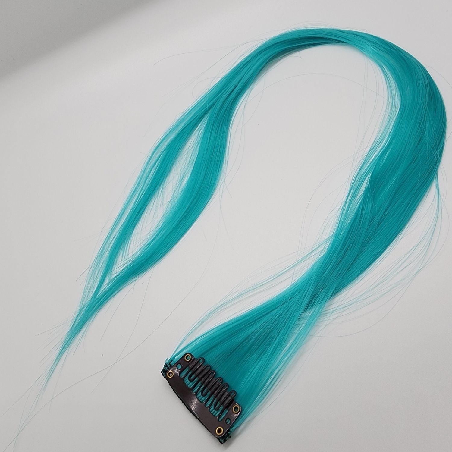 12  Colored Hair Extensions 20Inch Straight Color Clip in on Hair Extension Rainbow Party Highlights Synthetic Hairpiece for Girls (37colors) color 1 long [分类版本1]