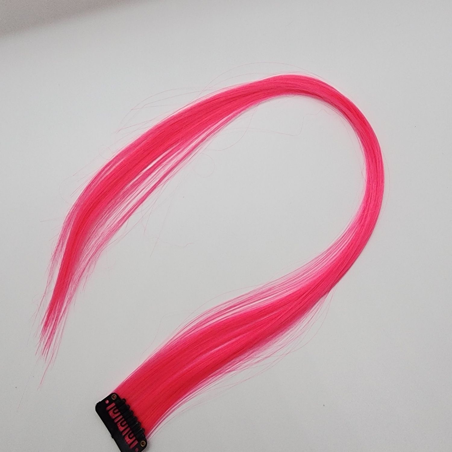 12  Colored Hair Extensions 20Inch Straight Color Clip in on Hair Extension Rainbow Party Highlights Synthetic Hairpiece for Girls (37colors) color 1 long [分类版本1]
