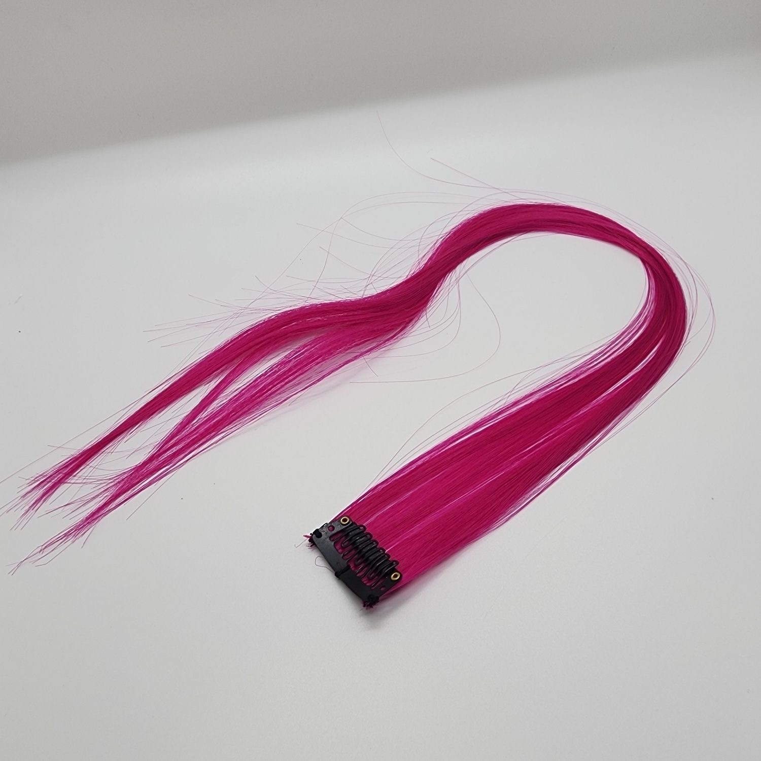 12  Colored Hair Extensions 20Inch Straight Color Clip in on Hair Extension Rainbow Party Highlights Synthetic Hairpiece for Girls (37colors) color 1 long [分类版本1]