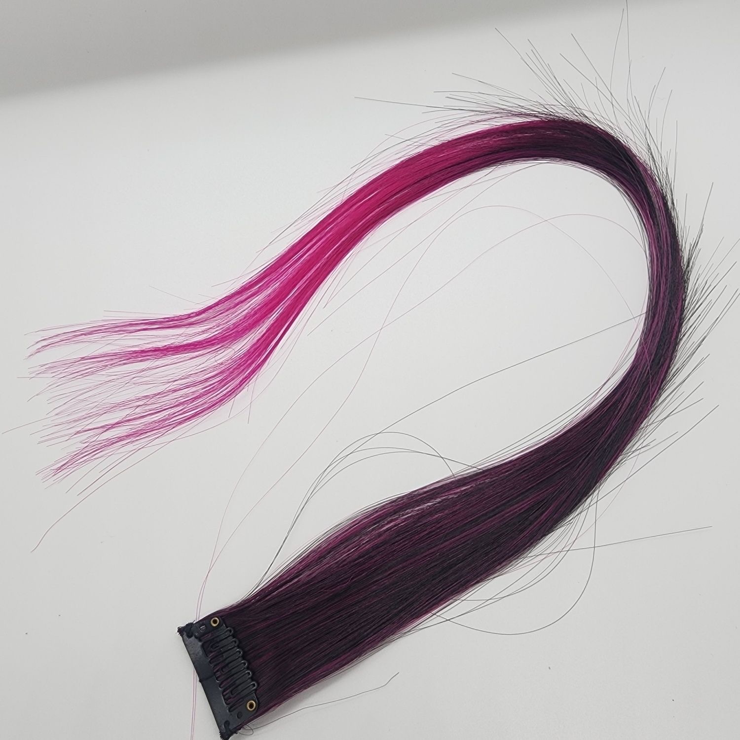 12  Colored Hair Extensions 20Inch Straight Color Clip in on Hair Extension Rainbow Party Highlights Synthetic Hairpiece for Girls (37colors) color 1 long [分类版本1]