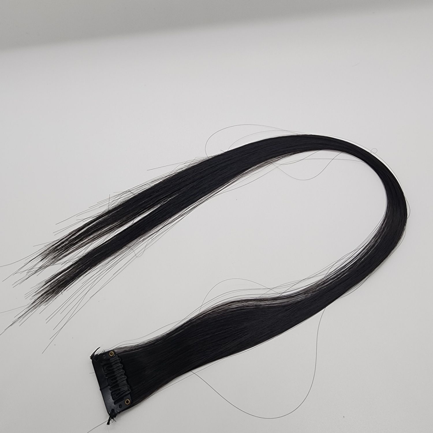 12  Colored Hair Extensions 20Inch Straight Color Clip in on Hair Extension Rainbow Party Highlights Synthetic Hairpiece for Girls (37colors) color 1 long [分类版本1]