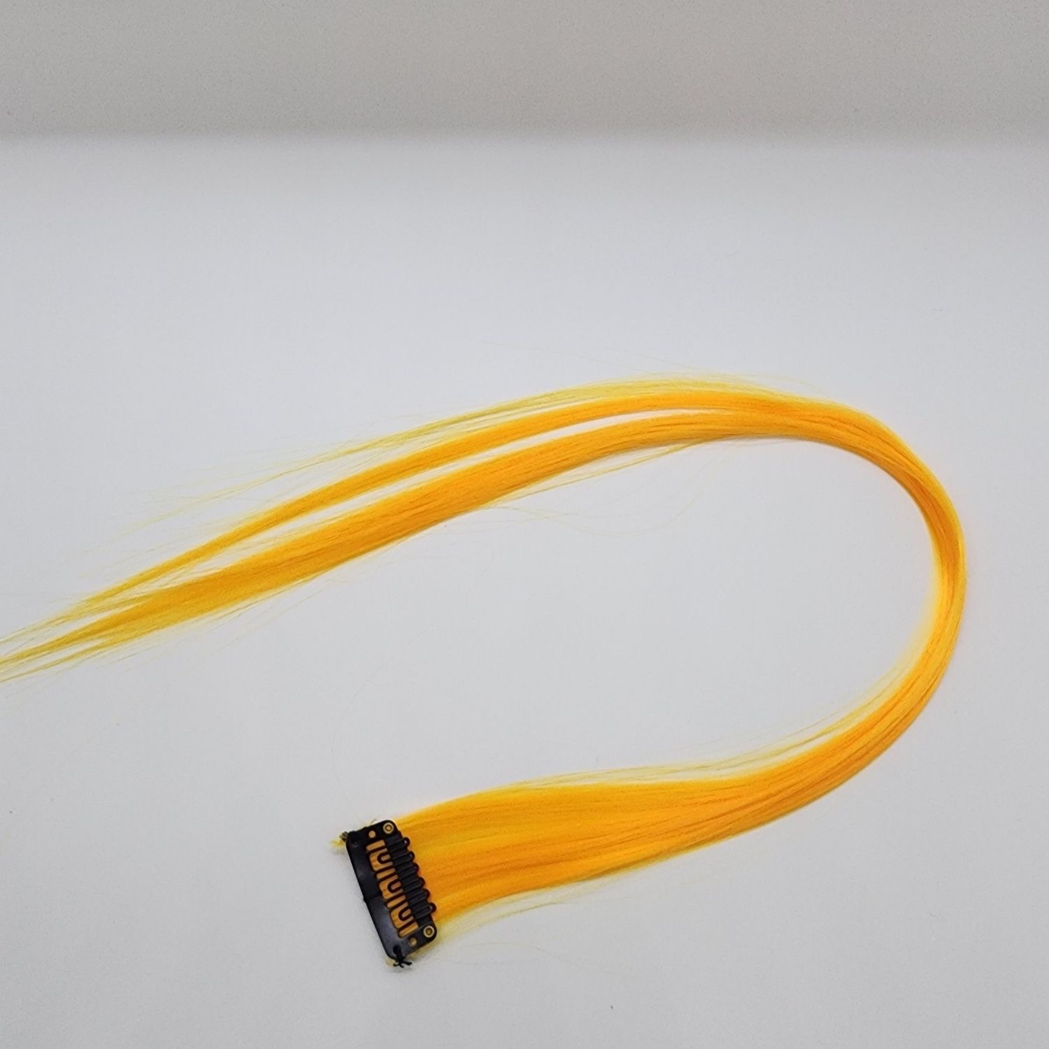 12  Colored Hair Extensions 20Inch Straight Color Clip in on Hair Extension Rainbow Party Highlights Synthetic Hairpiece for Girls (37colors) color 1 long [分类版本1]