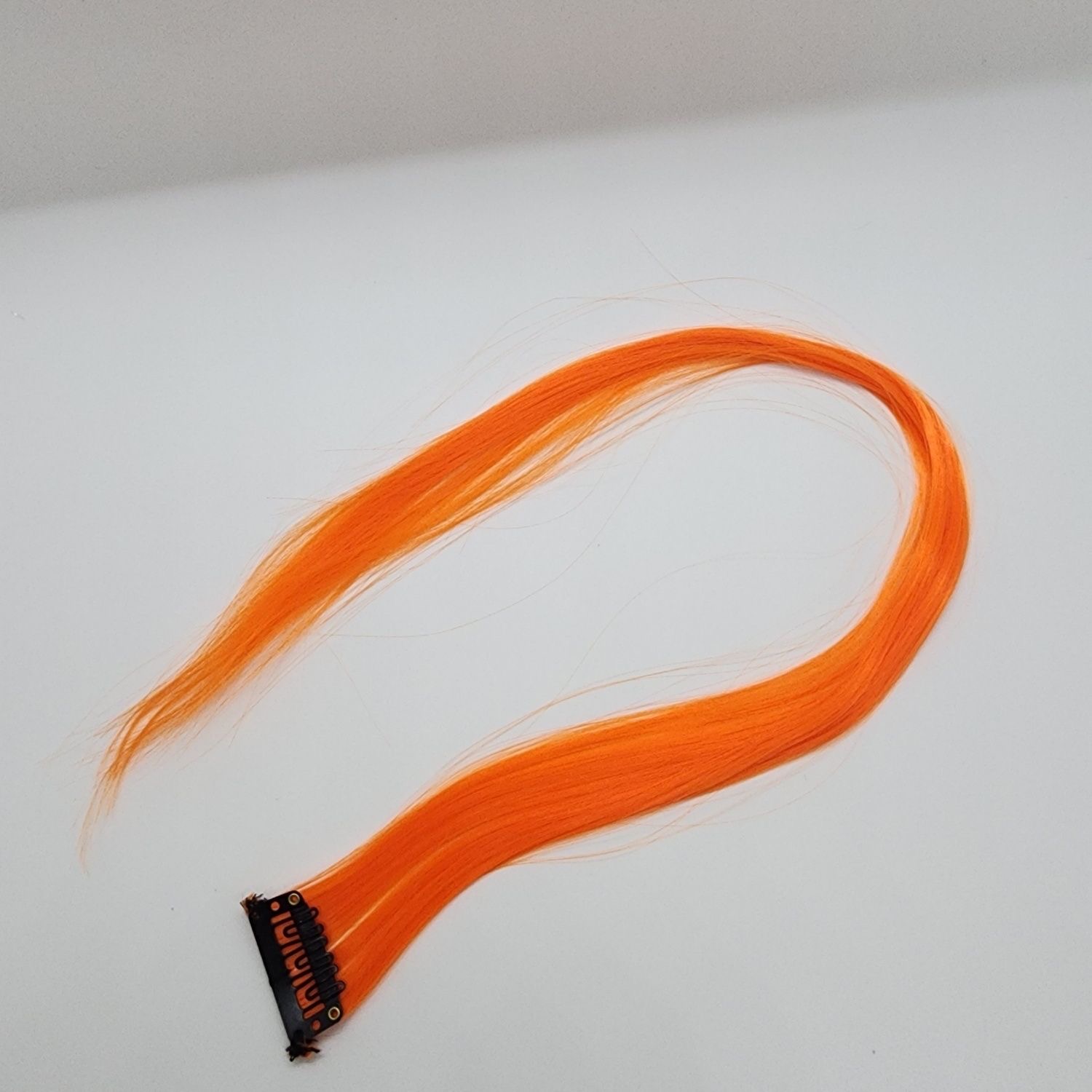 12  Colored Hair Extensions 20Inch Straight Color Clip in on Hair Extension Rainbow Party Highlights Synthetic Hairpiece for Girls (37colors) color 1 long [分类版本1]