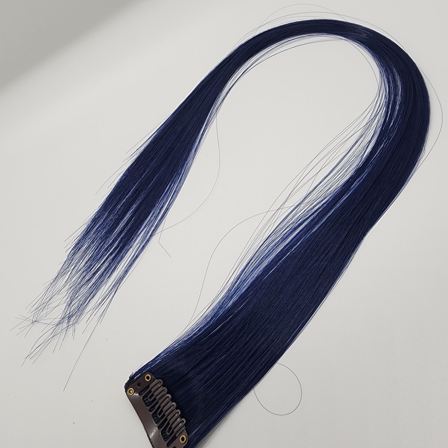 12  Colored Hair Extensions 20Inch Straight Color Clip in on Hair Extension Rainbow Party Highlights Synthetic Hairpiece for Girls (37colors) color 1 long [分类版本1]