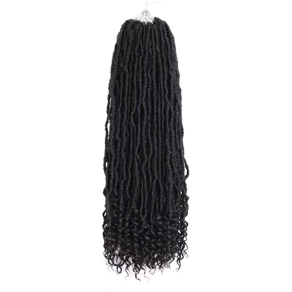 59/2000  Worms Curly Scattered Tail 24inch New Nu Locs Crochet Hair Versatile African Dreadlocks Wig color 1 long