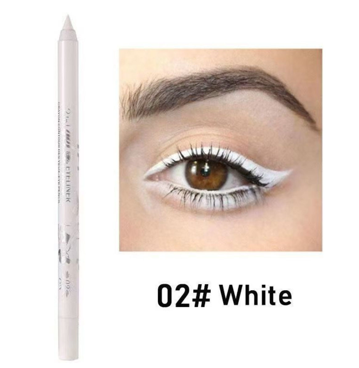 2 in 1 Eyeliner Lip Liner Gel Pencil Waterproof Long-lasting 10 colors 01#black one size