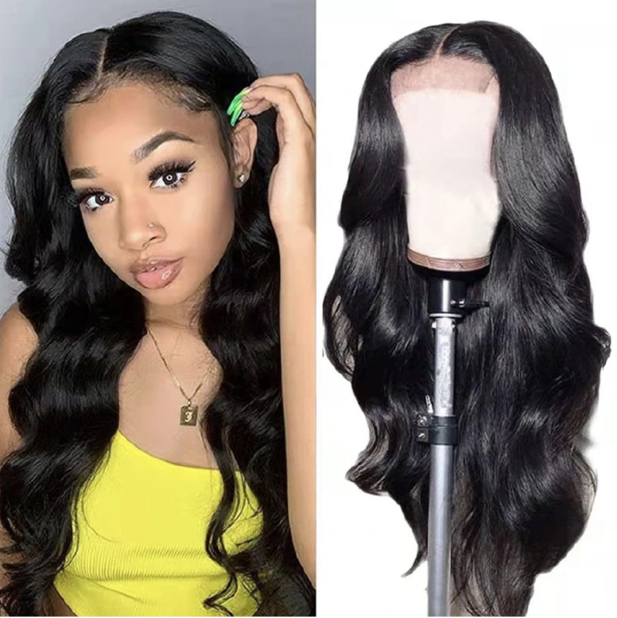 FBK Women Hair Ladies Body Wave Black Long Curly Synthetic Wigs For Women Gift 4.4 Black One size