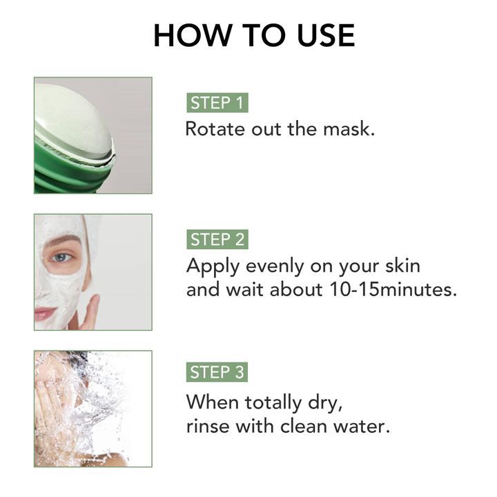 Green Tea Mask Cleansing Stick Clean Face Blackhead Remover Deep Pore Cleansing Facial Mask Skin Moisturizing Hydrating Whitening Care Face Makeup for All Skin Types Green 1pcs