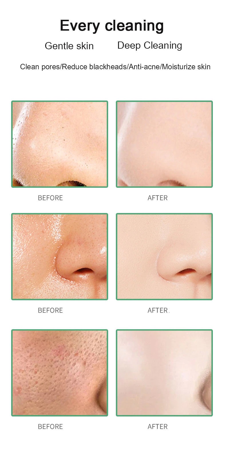 Green Tea Mask Cleansing Stick Clean Face Blackhead Remover Deep Pore Cleansing Facial Mask Skin Moisturizing Hydrating Whitening Care Face Makeup for All Skin Types Green 1pcs