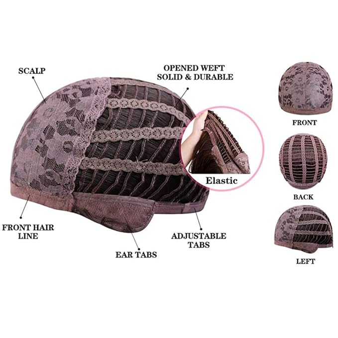 Brown Wig Short Curly Mix Brown Wigs for Women Daily Cosplay Party Hairnet Include Brown Mixed as picture