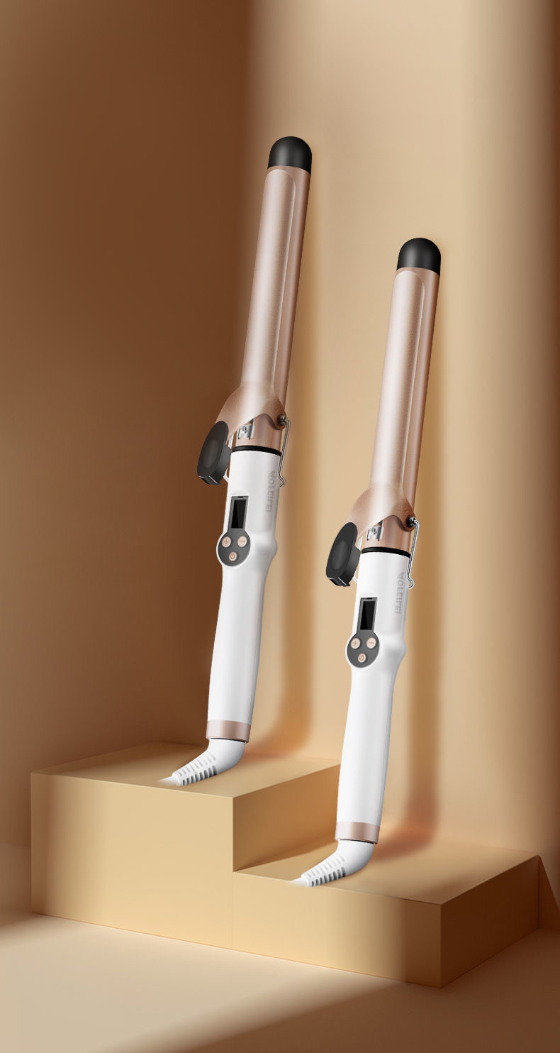 9mm Curling Iron Professional,  Tourmaline Curl Wand Barrel champagne 1/2 英寸