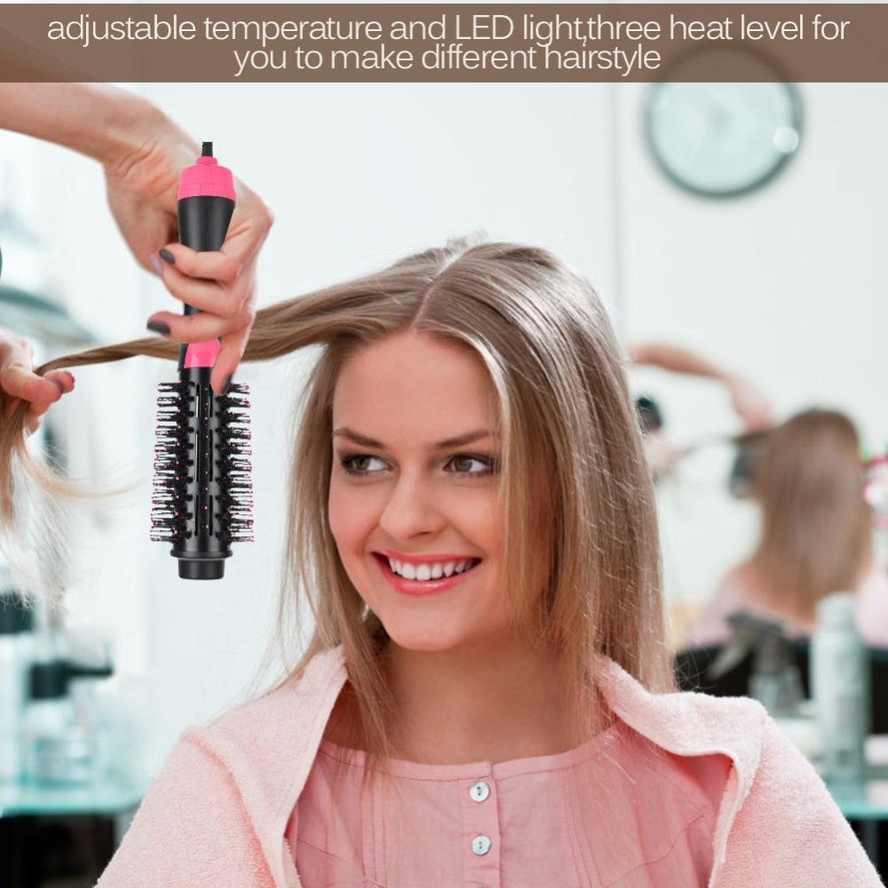 Pro One Step Hair Dryer Hair Comb Brush Volumizer Hair Straightener Hot Air Curling Iron Rotating Hair Rollers Straightening Irons Black One size