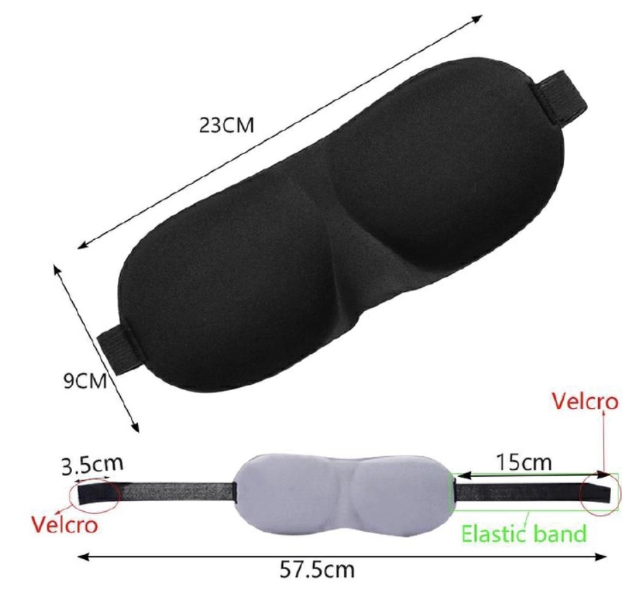 3D Sleeping Eye Mask Eyeshade Cover Soft Portable Blindfold Travel Eyepatch Rest Night Sleep Masks Black One size [分类版本1]