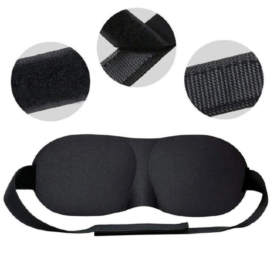 3D Sleeping Eye Mask Eyeshade Cover Soft Portable Blindfold Travel Eyepatch Rest Night Sleep Masks Black One size [分类版本1]
